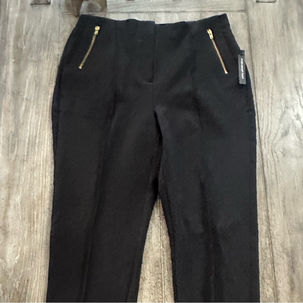 Worthington Black High-Waisted Pants with Gold Zipper Accents - Picture 2 of 15